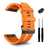 26mm Quick Fit Straps for Garmin Fenix 7X 6X Pro 5X,Soft Silicone Sport Watch Bands Compatible for T