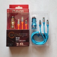 Charger Mobil 3.4 A Fast Charging 2 Port USB untuk semua Android dan Ios