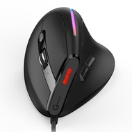 ZELOTES T-50แนวตั้งเมาส์เมาส์แบบมีสาย9คีย์ RGB Optical Mouse 6เกียร์ DPI ออกแบบตามหลักสรีรศาสตร์