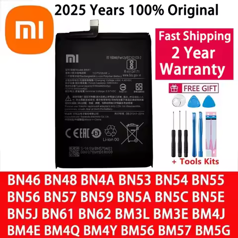 Original BN57 BN61 Battery For Xiaomi Pocophone POCO Redmi Note M2 F3 X3 mi 3 M3 K40 X4 X5 5 6 7 8 8
