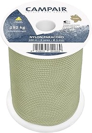 CampAir 100 m Paracord Rope Made of Tear-Resistant Nylon 425 Type II 3 mm Max. 192 kg Sand
