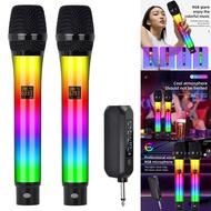 2.4G Wireless Microphone RGB Microphone Rechargeable Dynamic Microphone for KTV Church Show Meeting 