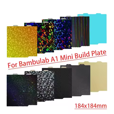 184x184mm For Bambu Lab A1 Mini Build Plate H1H PEY PEO PET PEI Smooth Textured Bambulabs Bed Spring