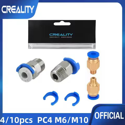 4/10PCS PC4-M6 M10 Pneumatic Connector Fitting for Creality Ender 3/3 Pro/3 V2 Ender5/5 Pro/5 Plus C