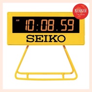 Seiko Clock, alarm clock, bedside clock, digital mini timer clock, yellow, 93×104×45mm SQ815Y