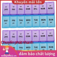 2X Seven Day AM & PM Pill and Tablet Storage Box with 14 Compartments. wiubjiofd12vn