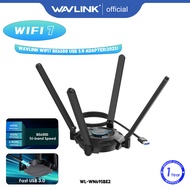 WAVLINK WiFi 7 BE6500 USB ไตรแบนด์3.0อะแดปเตอร์เครือข่ายไร้สาย (2.4G/5G/6G 688 + 2882 + 2882 Mbps) พ