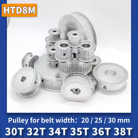 HTD 8M Pulley Keyway 20mm 25mm 30mm 30T 32T 34T 35T 36T 38T Keyway Pulley Wheel HTD8M Synchronus Pul