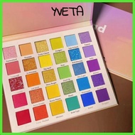 YVETA 30 Color Eyeshadow Palette, Sweatproof Waterproof Glitter Eyeshadow, Cosmetic Professional Lon