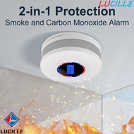 LUCILLE Carbon Monoxide Detector, 2 in 1 Portable CO Monoxide Alarm, Compound Alarm LCD Display Wire