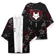 Nhật Bản Inari Fox In Kimono Hoa Màu Đỏ Yukata Haori Cosplay Cardigan Dành Cho Nam Nữ Mùa Hè Truyền 