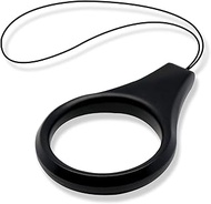 Elecom P-STFALBK Ring Strap, For Mobile Phones, Smartphone, Large, Inner Diameter 0.9 inches (22 mm)