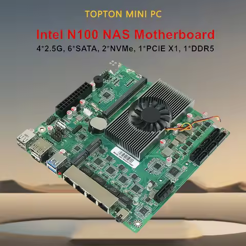 Topton Mini ITX NAS Motherboard 6-Bay Intel N150 1*PCIEx4 2*Intel i226-V 2.5G 6*SATA3.0 1*DDR5 2*228