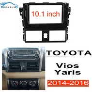 Honxunหน้ากากวิทยุเหมาะสำหรับTOYOTA Vios 2014 2015 2016 กรอบวิทยุพังผืด2din Androidแผงหน้าปัดครอบหน้าจอ10.1นิ้วกรอบเครื่องเล่น