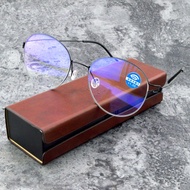 Screwless Titanium Alloy Retro Simplicity Handcrafted Spectacles 12-layer Coated Lens Round Reading