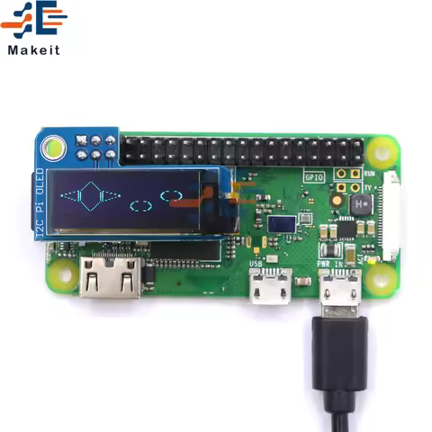 PiOLED 0.91inch OLED 128x32 I2C IIC Blue OLED Display Module for RPI Raspberry Pi 1, B+, Pi 2, Pi 3 