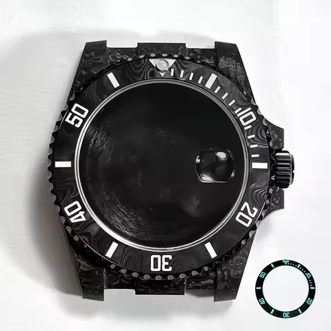 40.5mm SUB Carbon fiber Diving Case for 3135 Movement with Oyster Bracelet 20ATM Sapphire Glass 120 