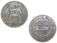 【Tech-savvy】 RHZFCAL MALL French Indo 1886 A 1 Piastre Commerce Coin REPUBLIQUE FRANCAISE Cupronicke