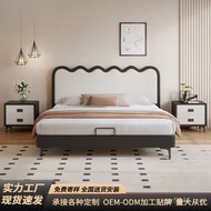 Leather Single Bed Ripple Bed Leather Double Bed Jane Software 1.5m Small Apartment Italian Art Bed 