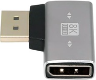 DisplayPort 1.4 to DP Ultra-HD UHD 8K 60hz 4K 144hz Left Angled Male to Female 90 Degree for Video P