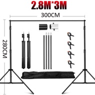 Photo Studio ผ้าฉากหลัง 3x3m & ฉากถ่ายรูป 2.8x3m Photography Background Heavy Duty Support System Ki
