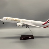 Airplane Model A350 Model with Light with Wheel Airplane Model 47CM Ornaments Simulation Passenger A