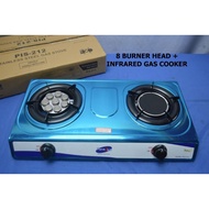 《Ready Stock》 Panalux Double Gas Stove Cooker 8 Burner Head + Infrared Gas Cooker