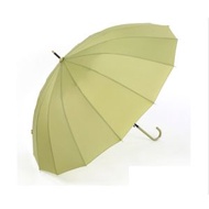 全城熱賣 - 晴雨兩用傘(綠色-純色皮彎柄)(16骨長桿款)
