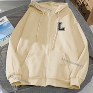 Jaket wanita Terbaru hoodie wanita huruf L hoodie wanita resleting depan size M L XL XXL 3XL 4XL Zip