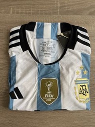 FIFA 2022 world champions argentina 阿根廷 世界盃冠軍球衣 三星落場版 已印字 leo messi 10號 with receipt