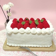 【草莓鮮奶油蛋糕】手工製紙巾盒/紙巾套 - 針織|鉤針