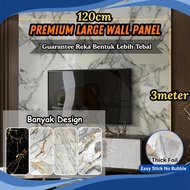Large 300cm x 120cm Flexi Marble Sheet Imitation Ceramic Wallpaper Dinding TV Papan Latar Belakang