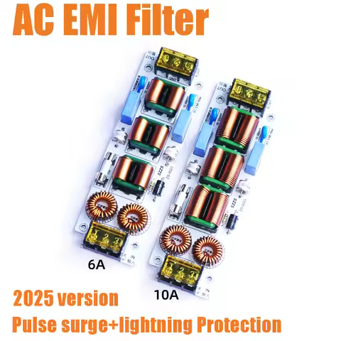 6A 10A AC EMI Filter 4-Stage Electromagnetic Interference Suppressor Power EMC Audio Amplifier Purif