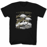 New USAF B-17 Flying Fortress Bomber And P-51 Mustang Fighter T-Shirt 1 Cotton Short Sleeve V-Neck C
