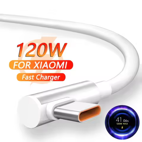 120W Elbow USB Type C Fast Charging Data Cable For Xiaomi 15 14 13 12 11 6A 67W Type C Cable Redmi N