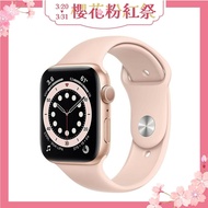 【Apple】 Watch S6 GPS 40mm 金色鋁金屬錶殼+粉沙色運動型錶帶(MG123TA/A)