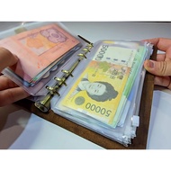 ARTICHAN Genuine Leather Currency Organizer, Money holder, Personalized gift, A6 O Ring Binder, Craz