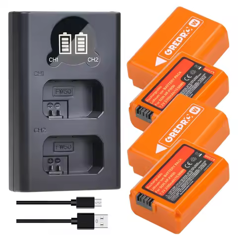 NP FW50 Battery Charger + NP-FW50 Battery for Sony A6000 A6400 A3000 A5000 A6500 A6300 A5100 NEX-3N 