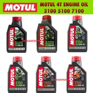 MOTUL 4T MINYAK HITAM ENGINE OIL MOTOR 3100 GOLD 5100 10W40 15W50 TECHNOSYNTHESE SEMI SYNTHETIC 7100