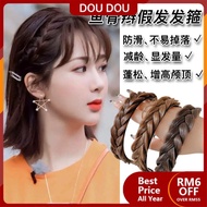 DOU~ scarf rambut ikat rambut budak perempuan skaf rambut Ikat kepala jalinan tulang ikan, jalinan rambut musim panas wanita, rambut palsu, jepit rambut, tali rambut atas tengkorak tinggi, ikat kepala, musim hiasan kepala
