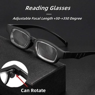 New Rotatable Adjustable Focal Length Glasses+50-+350 Degree Reading Glasses Comfortable Convenient 