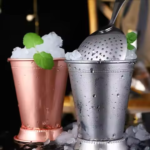 tiki Mint Julep Mug Stainless Steel Cocktail Mug Mixed Drinks Mug Martini Mojito Drink Bar Party Bee