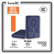 inno3C - CCC 3C CE 磁吸無線充電 移動電源 10000mAh M7 藍色︱Type-C PD3.0 20W 有線雙向快充 15W無線快充尿袋︱充電寶︱流動電源︱外置電源︱充電器 可帶
