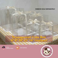 Transparent Clear Cake Box 6" 8" 10" 12" 14" inch