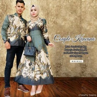 Couple Gamis Batik Diponegoro / Sarimbit Batik Gamis Terbaru 2024 /
