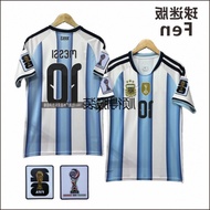 Kids 2026 World Cup Argentina Home Football Jersey No.10 Messi Alvarez Lautaro Fan Edition