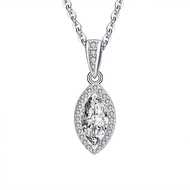 สร้อยคอจี้เพชรโมอิสมะกอก1-2ct แท้ผ่านการทดสอบเพชรสำหรับผู้หญิงของขวัญ S925เงิน