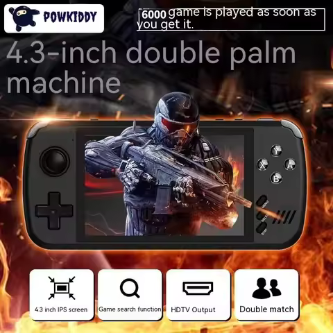 POWKIDDY X39pro 4.3 Inch IPS Screen Handheld Video Game Console X39 Retro Game PS1 Support Wired Con