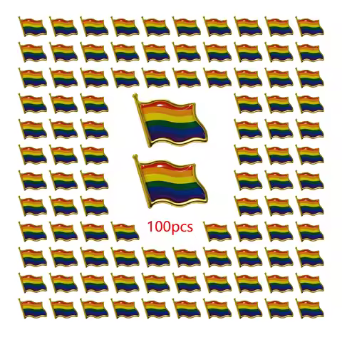 20/100pcs pride pins Gay Pride Rainbow Flag Collar Pin Brooches LGBT Lapel Pin Decoration for Clothe