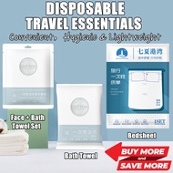SG Disposable Travel Bedding Set | Bath Towel, Bedsheet, Pillow & Quilt Cover for Hotel Use